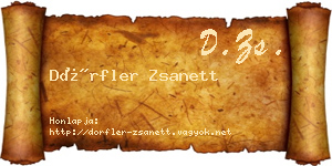 Dörfler Zsanett névjegykártya