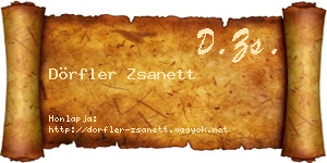 Dörfler Zsanett névjegykártya