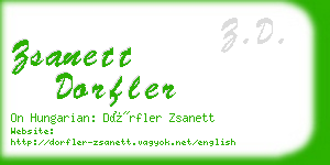 zsanett dorfler business card